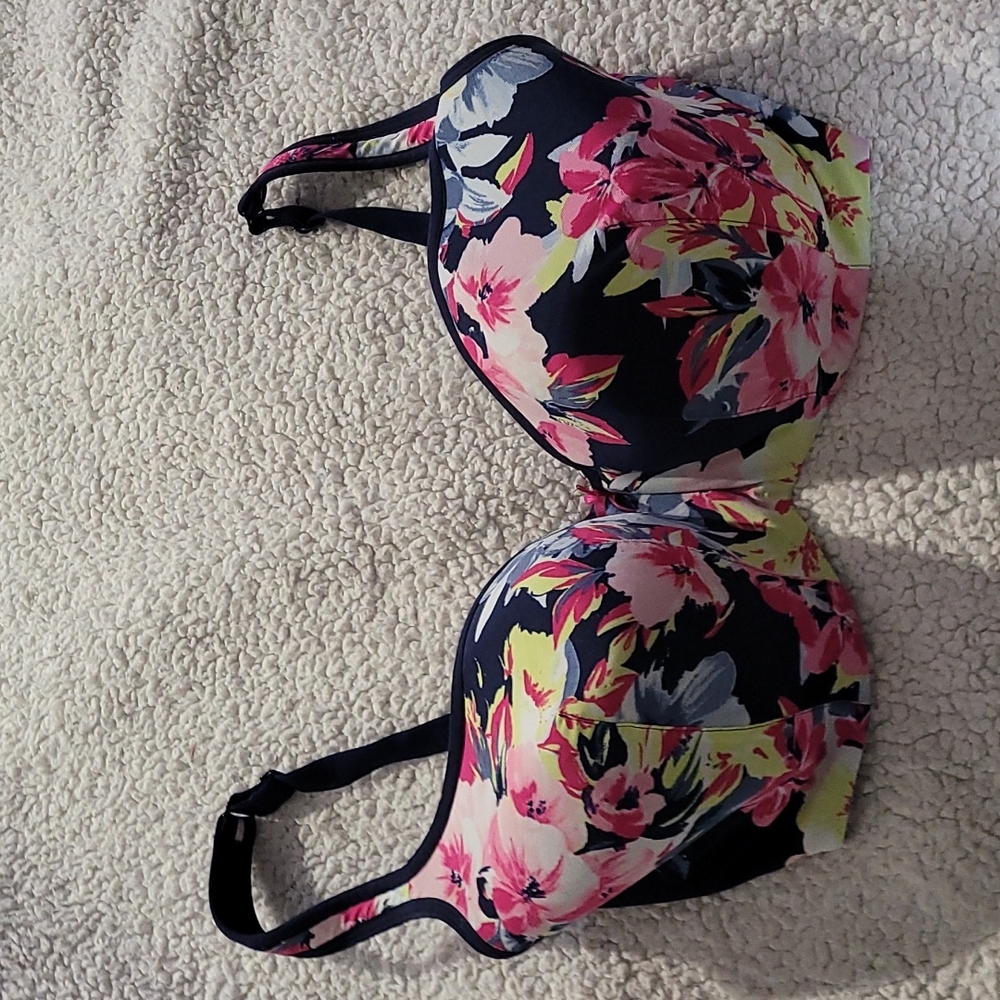 Blue floral Cacique bra